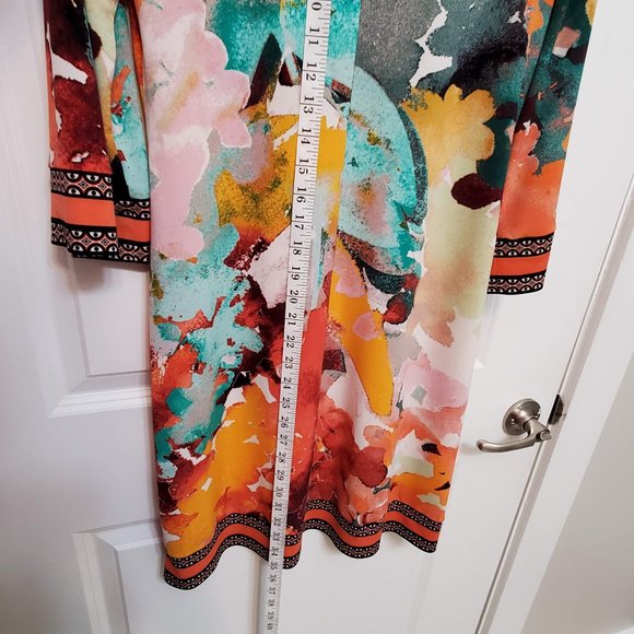 Calvin Klein Tunic Dress, size S, Multi-Colored Colorful Abstract Floral Design - Picture 5 of 7